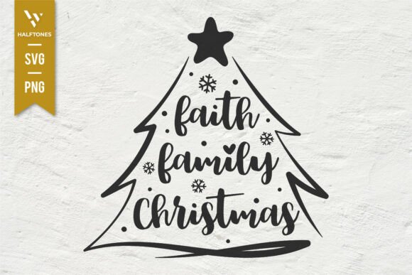 Winter SVG Embroidery Design Review: Faith Family Christmas Tree